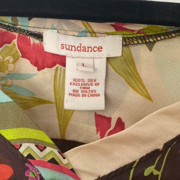 Sundance Silk Tunic Dress Multicolor Floral L - Picture 2 of 5
